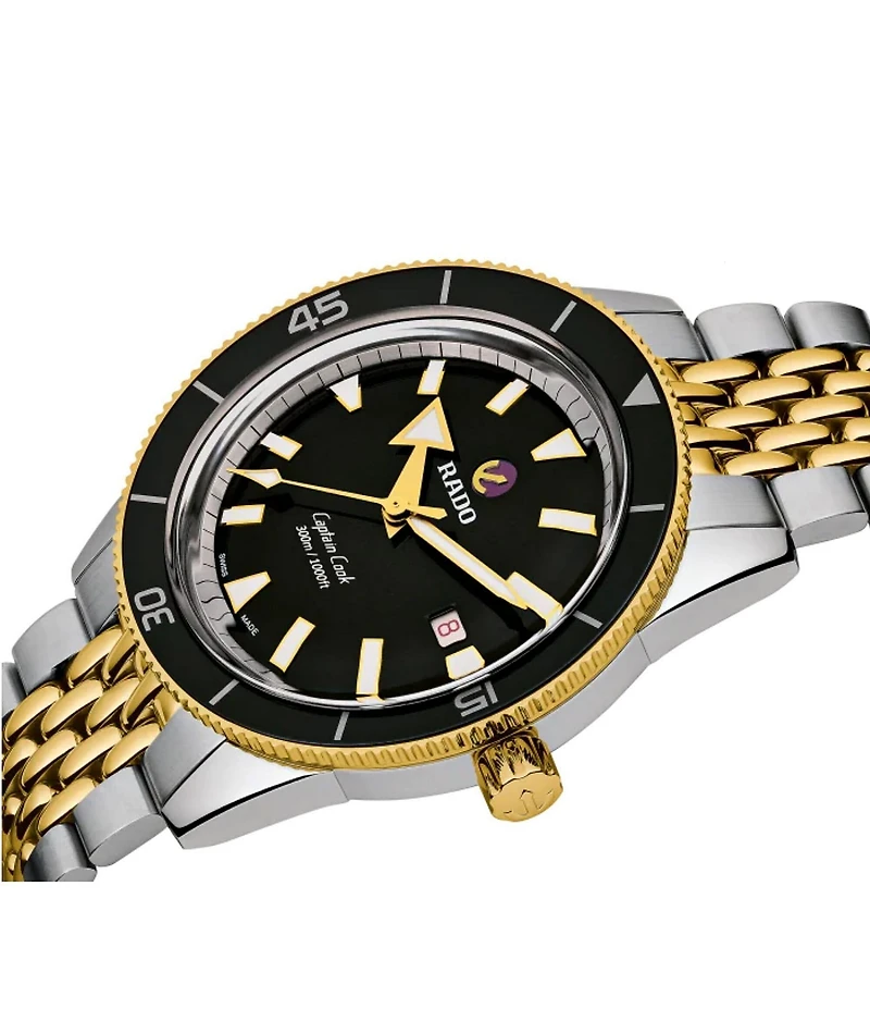 RADO Unisex Captain Cook Automatic Two Tone Stainless Steel Bracelet Watch