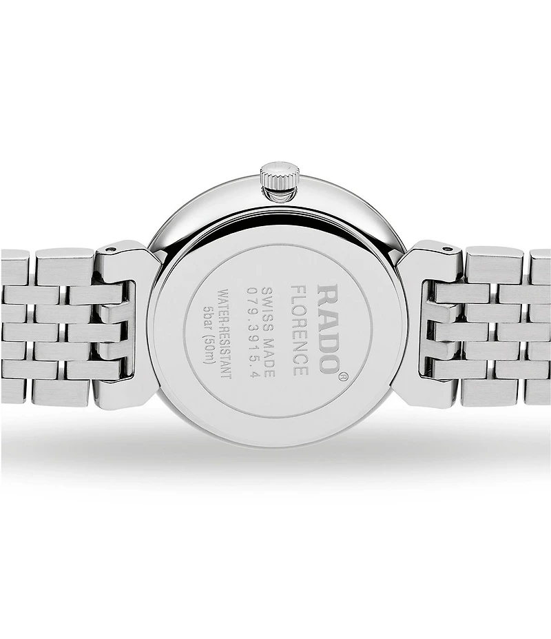 RADO Unisex Florence Classic Diamonds Quartz Analog Silver Stainless Steel Bracelet Watch