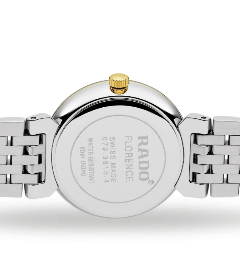 RADO Unisex Florence Classic Diamonds Quartz Analog Dial Two Tone Stainless Steel Bracelet Watch