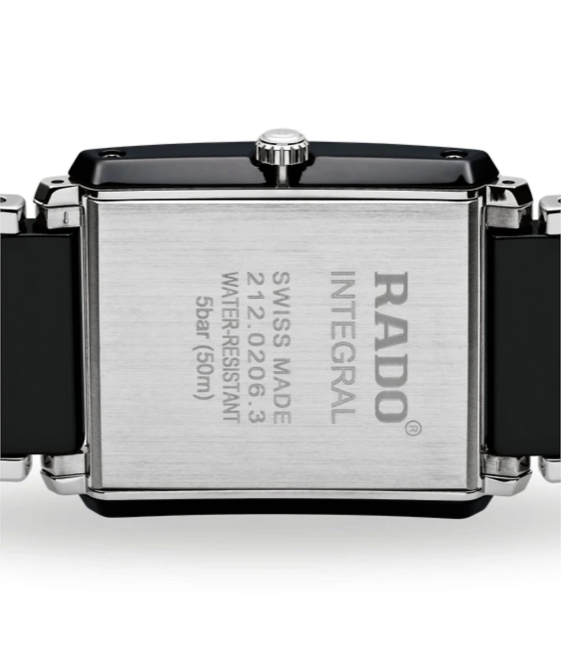 RADO Unisex Integral Diamonds Quartz Analog Black Dial Two Tone Ceramic Stainless Steel Bracelet Watch