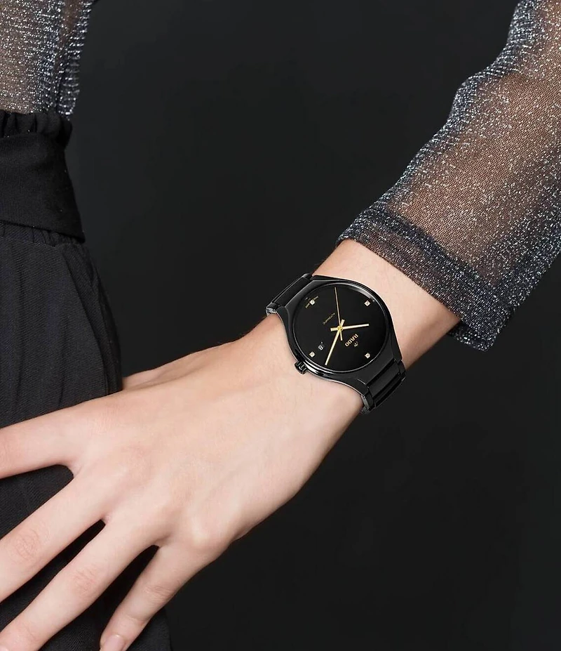 RADO Unisex True Automatic Diamonds Black Titanium Bracelet Watch