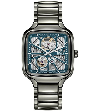 RADO Unisex True Square Automatic Open Heart Ceramic Bracelet Watch