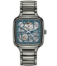 RADO Unisex True Square Automatic Open Heart Ceramic Bracelet Watch