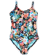 Raisins Big Girls Nori Floral Printed Tank Strappy Back 1-Piece Swimsuit