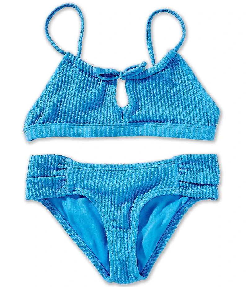 Raisins Big Girls Solid Pique Keyhole-Front Halter Top & Matching Hipster Bottom Two-Piece Swimsuit