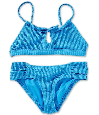 Raisins Big Girls Solid Pique Keyhole-Front Halter Top & Matching Hipster Bottom Two-Piece Swimsuit