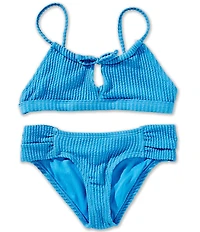 Raisins Big Girls Solid Pique Keyhole-Front Halter Top & Matching Hipster Bottom Two-Piece Swimsuit