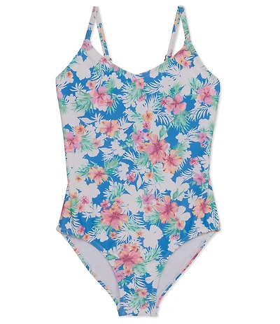 Raisins Big Girls Adjustable Strap Floral One Piece Swimsuit