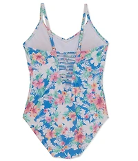 Raisins Big Girls Adjustable Strap Floral One Piece Swimsuit