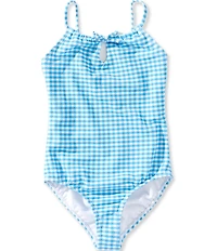 Raisins Big Girls Adjustable Straps Gingham Lupita One Piece Swimsuit