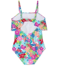 Raisins Big Girls Flounce La Playa Floral Print One Piece Swimsuit