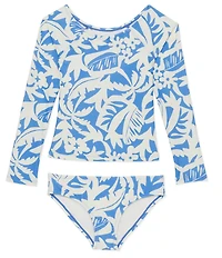 Raisins Big Girls Long Sleeve Allover Printed Honey Rasher 2-Piece Swimsuit Set