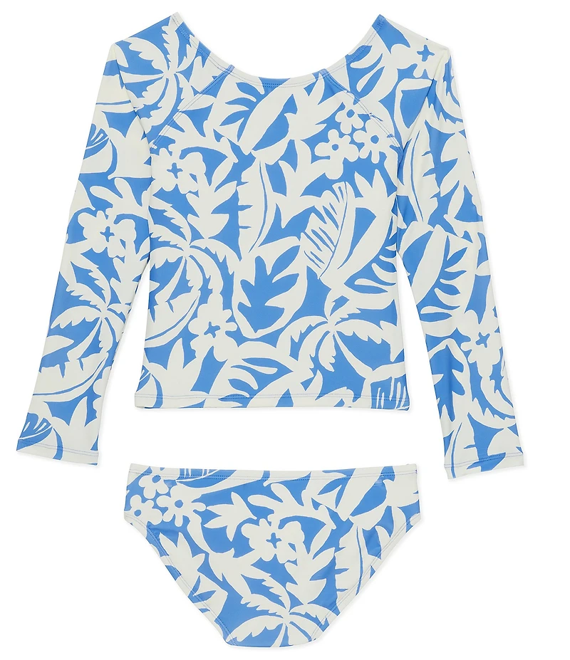 Raisins Big Girls Long Sleeve Allover Printed Honey Rasher 2-Piece Swimsuit Set