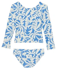 Raisins Big Girls Long Sleeve Allover Printed Honey Rasher 2-Piece Swimsuit Set