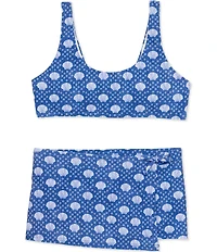 Raisins Big Girls Scoop Neck Allover Seashells Print Top & Skirtini Short Bottom Two-Piece Set