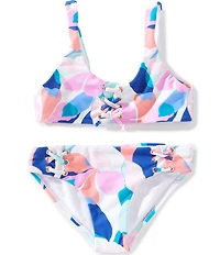 Raisins Big Girls Scoop Neck Rose Print Halter & Hipster Two-Piece Swimsuit Set