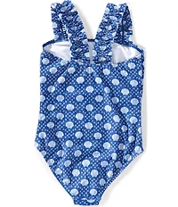 Raisins Big Girls Square Neck Ruffle Printed Bandeau One-Piece Swimsuit