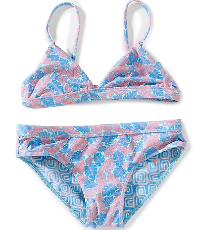 Raisins Big Girls V-Neck Reversible Over The Shoulder Top & Mid Rise Bottom Two Piece Swimsuit