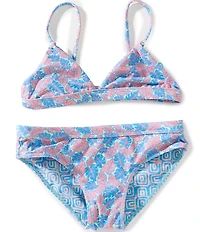 Raisins Big Girls V-Neck Reversible Over The Shoulder Top & Mid Rise Bottom Two Piece Swimsuit