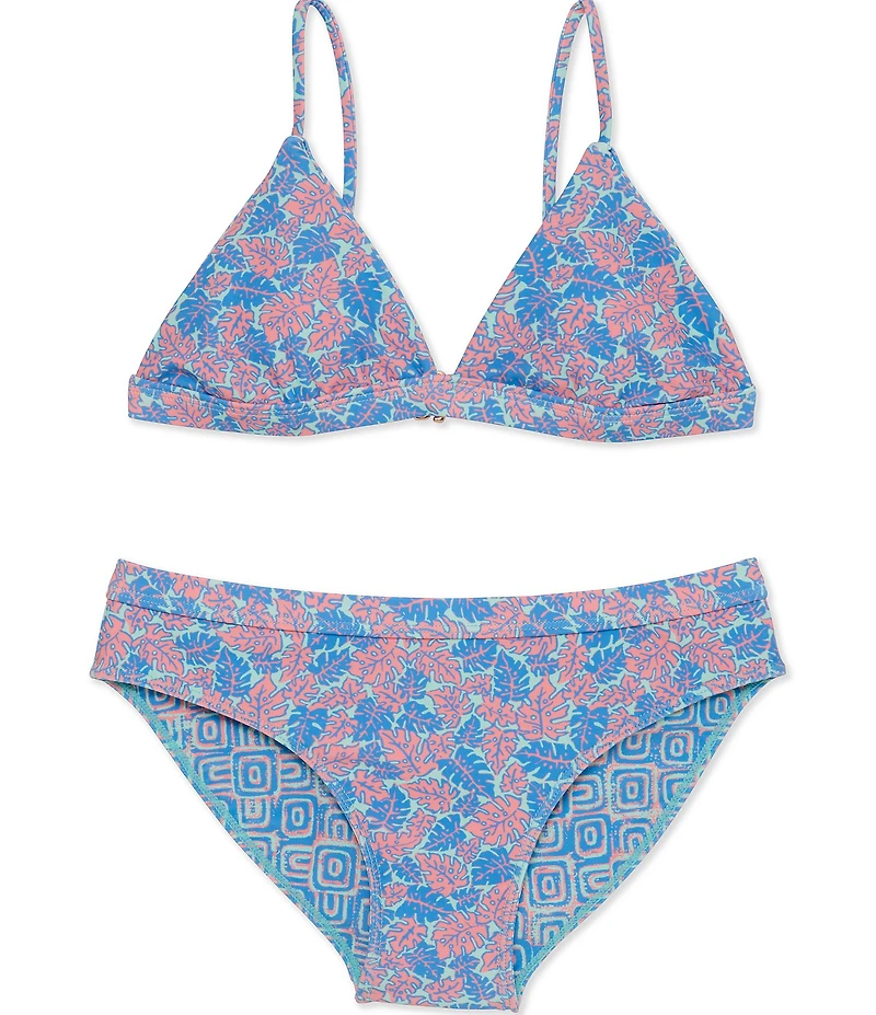 Raisins Big Girls V-Neck Reversible Over The Shoulder Top & Mid Rise Bottom Two Piece Swimsuit