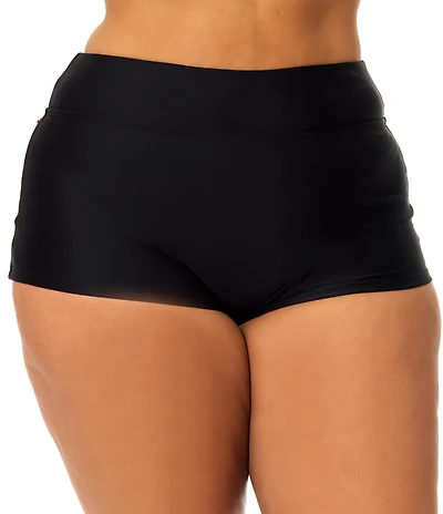 Raisins Curve Plus Size High Waist Tummy Thinner Pull-On Swim Shorts