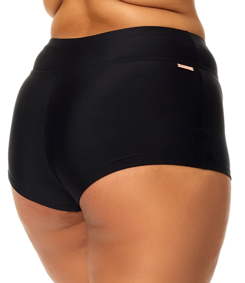 Raisins Curve Plus Size High Waist Tummy Thinner Pull-On Swim Shorts