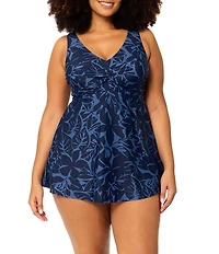 Raisins Curve Plus Size Lucia V-Neck One Piece Swimsuit