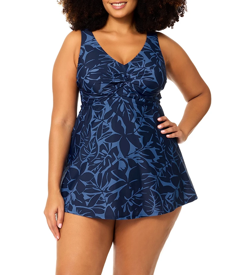 Raisins Curve Plus Size Lucia V-Neck One Piece Swimsuit