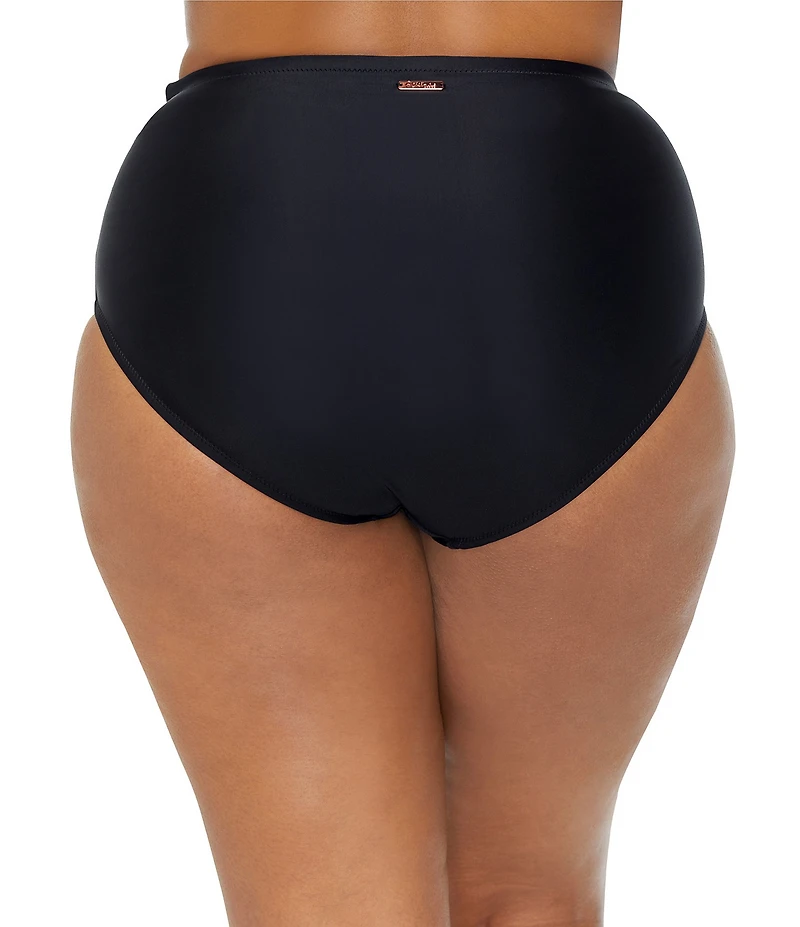 Raisins Curve Plus Size Malo Solid High Waist Shirred Swim Bottom