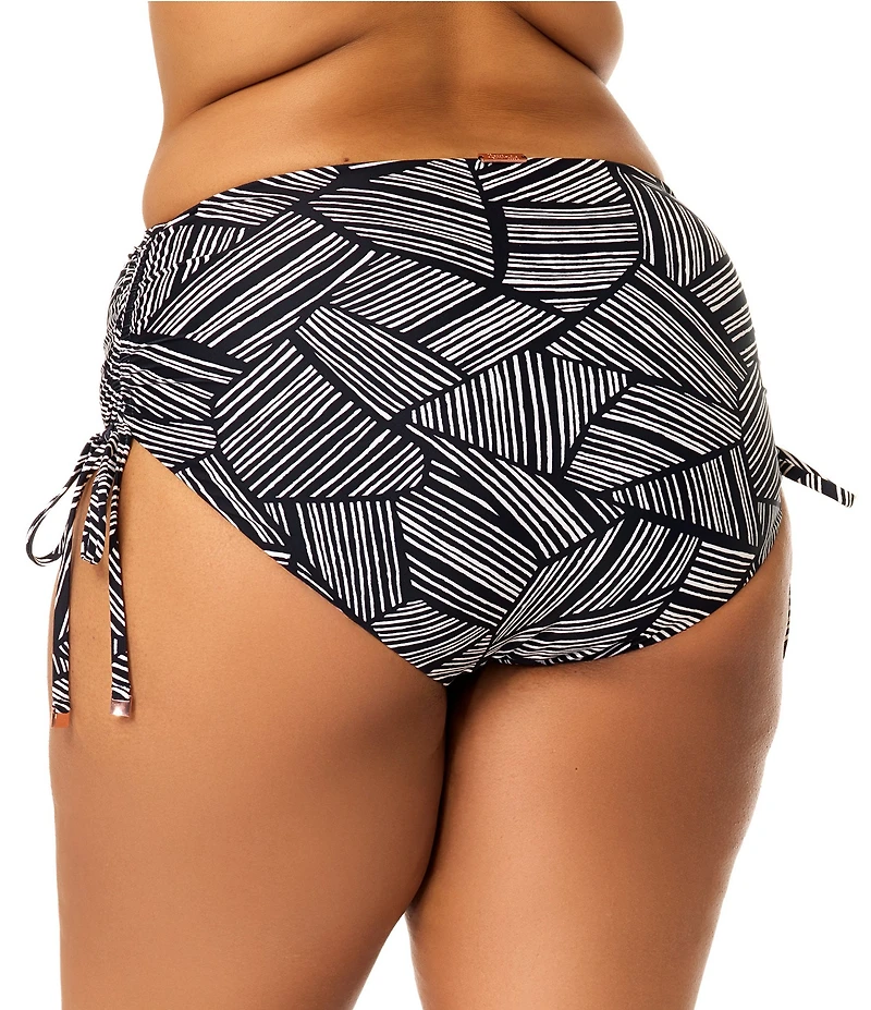 Raisins Curve Plus Size Montevideo Hidden Hills High Waist Side Tie Swim Bottom