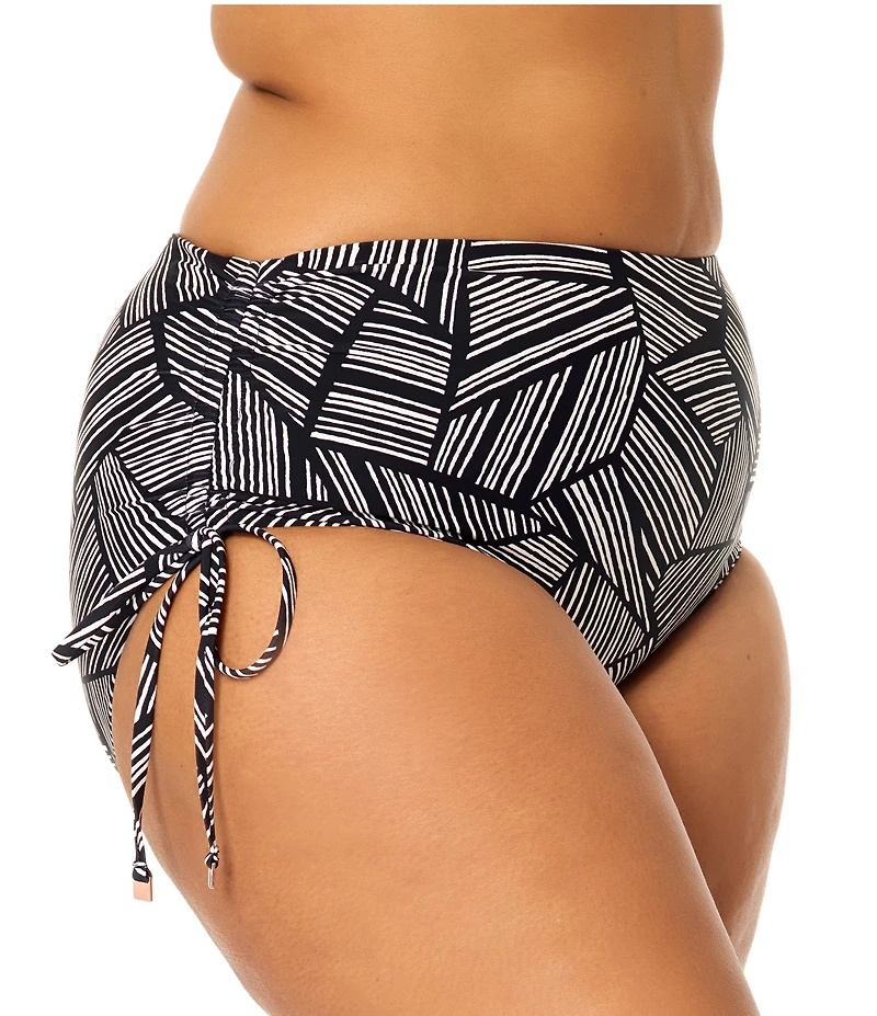 Raisins Curve Plus Size Montevideo Hidden Hills High Waist Side Tie Swim Bottom