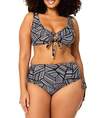 Raisins Curve Plus Size Montevideo Hidden Hills High Waist Side Tie Swim Bottom