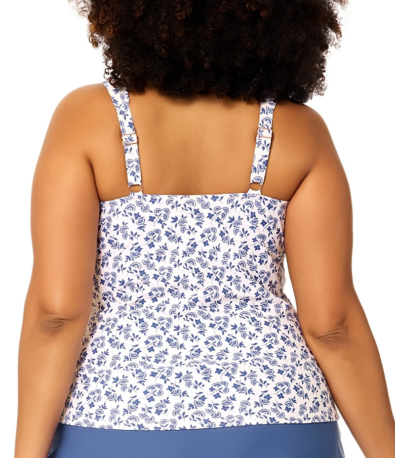 Raisins Curve Plus Size Sasha Sweetheart Neck Front Twist Tankini Swim Top