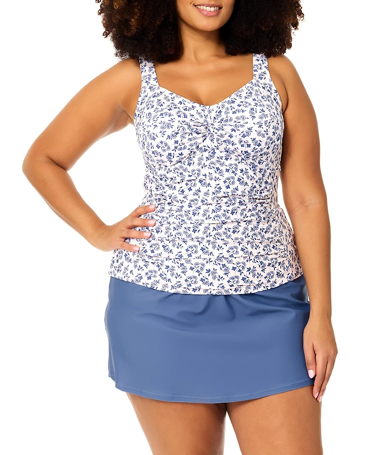 Raisins Curve Plus Size Sasha Sweetheart Neck Front Twist Tankini Swim Top