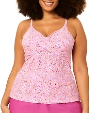 Raisins Curve Plus Size V-Neck Underwire Tankini Swim Top