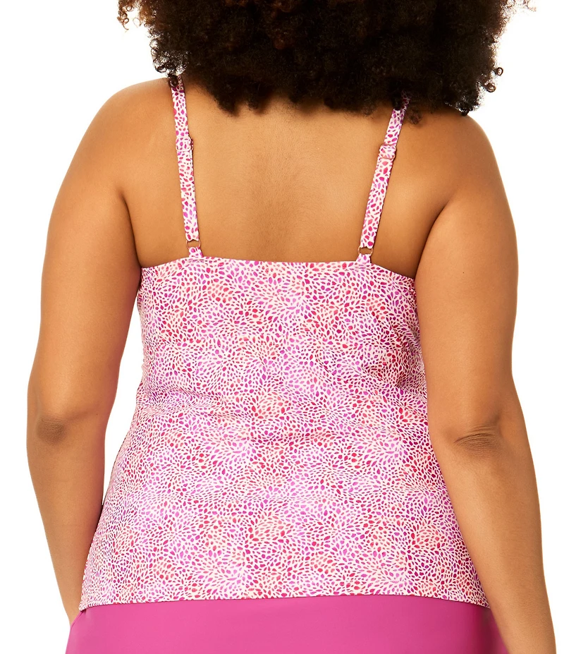 Raisins Curve Plus Size V-Neck Underwire Tankini Swim Top
