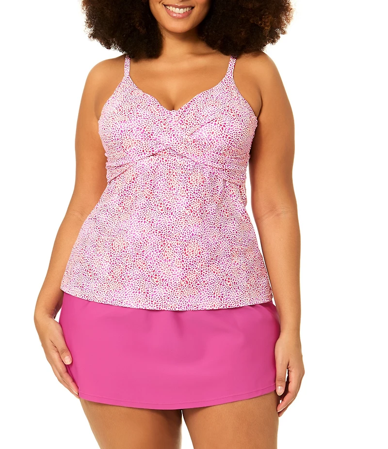 Raisins Curve Plus Size V-Neck Underwire Tankini Swim Top