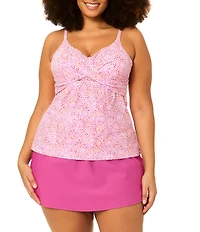 Raisins Curve Plus Size V-Neck Underwire Tankini Swim Top