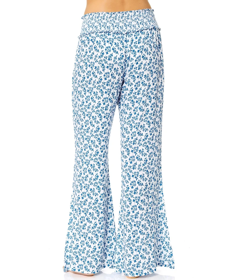 Raisins Daisy Dreamer Ruffle Edge Wide Leg Pants Swim Cover-Up