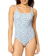 Raisins Daisy Dreamer Texture Scoop Neck Tank One Piece Swimsuit