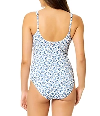 Raisins Daisy Dreamer Texture Scoop Neck Tank One Piece Swimsuit