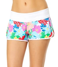Raisins Kihei Drift Stretch Microfiber Fold Over Boardshort Swim Cover-Up