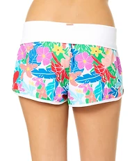 Raisins Kihei Drift Stretch Microfiber Fold Over Boardshort Swim Cover-Up