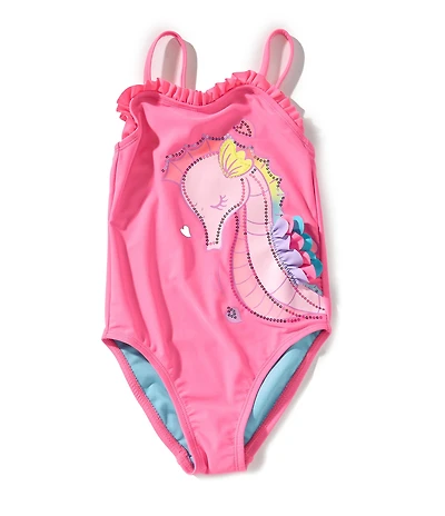 Raisins Little Girls Breaking Waves Girls Seahorse One Piece Swimsuit