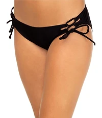 Raisins Solid Sweet Side Tie Hipster Swim Bottom