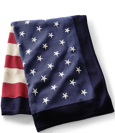 Ralph Lauren Americana Flag Cotton Throw Blanket