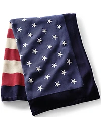 Ralph Lauren Americana Flag Cotton Throw Blanket