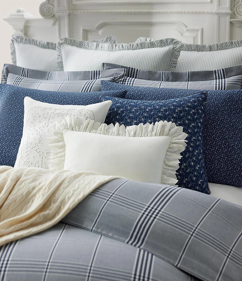 Ralph Lauren Amy Pinstriped Euro Pillow Sham