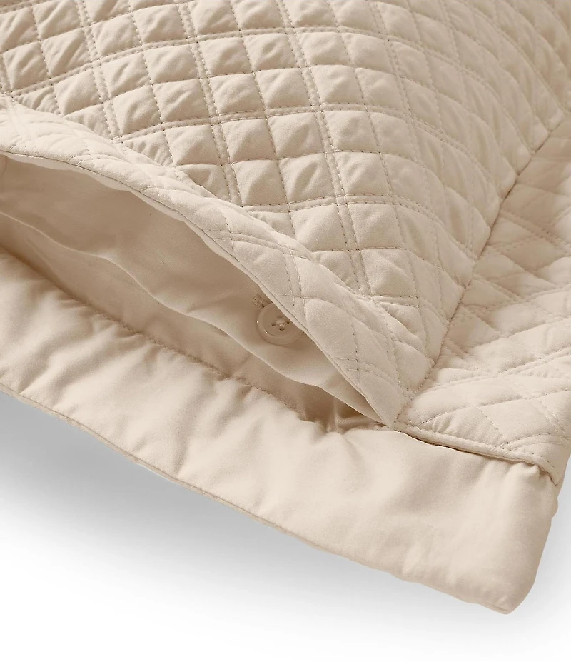 Ralph Lauren Argyle Organic Cotton Sateen Quilted Euro Sham