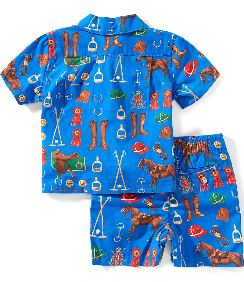 Ralph Lauren Baby Boy Short Sleeve Andy Camp Shirt & Shorts 2-Piece Set